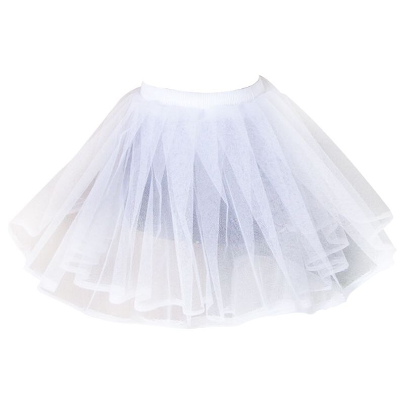 Frauen freundlicher Weiß Harte Gittergewebe Kurze Petticoat Doppel Schichten Mädchen Lolita Ballettröckchen Felsen halb Sehen-Durch Hochzeit Kleid Krinoline