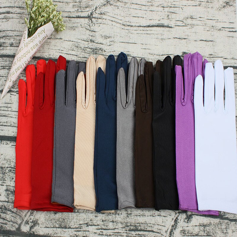 Neue Kurze Handschuhe Einfarbig Spandex Sonnencreme Hohe Elastizität Etikette Dünne Weise Handschuhe Für Männer Frauen