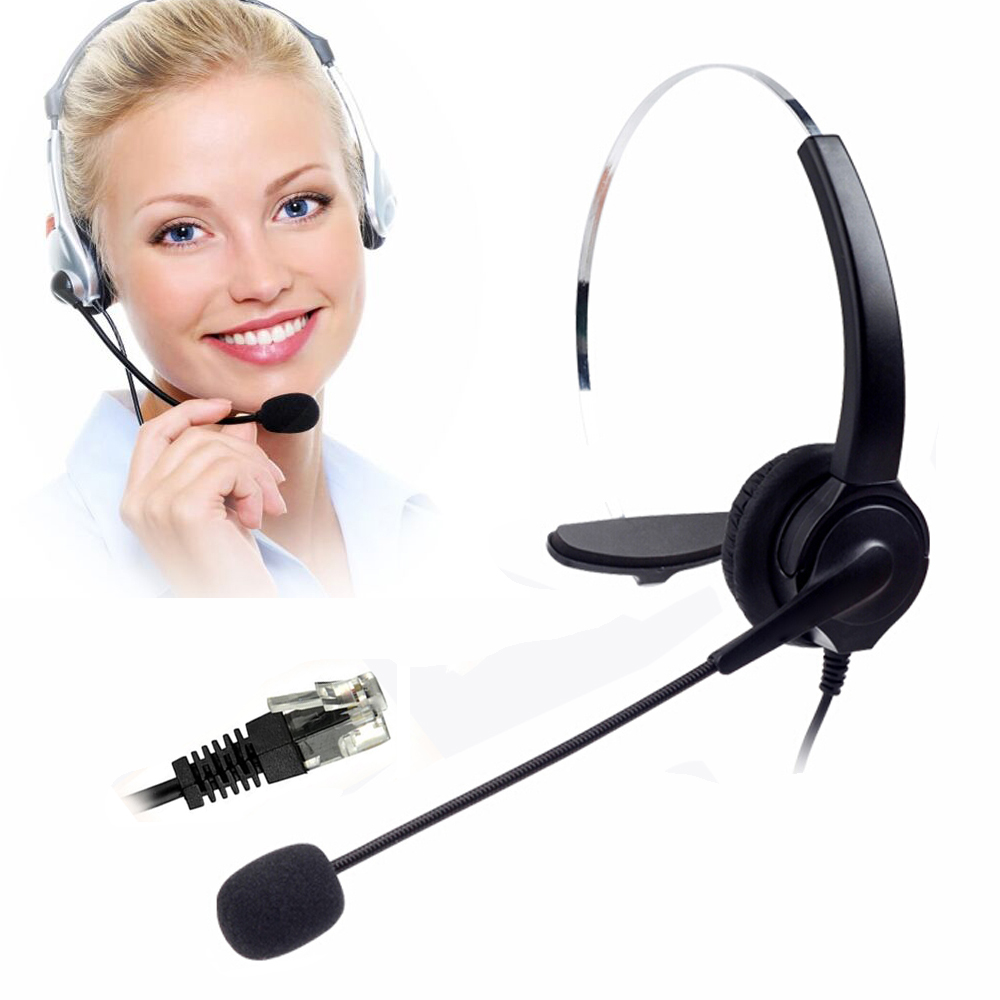 Lärm abbrechen Telefon Headset mit Mic für Anruf-Center Hände Freies Mono Headset Rj9 Mit Adapter für Headset Telefone