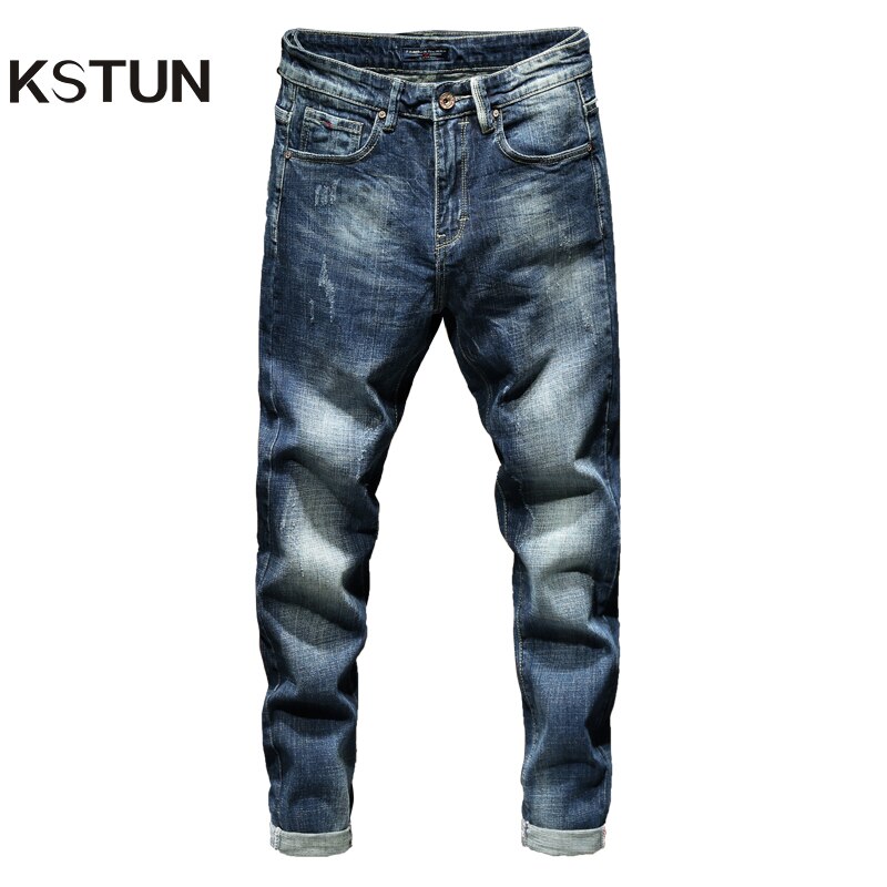 Jeans Mann Hosen Frühling und Herbst Blau schlank passen Elastizität Luxus Männer Jeans männer Hosen Denim hosen Männlichen