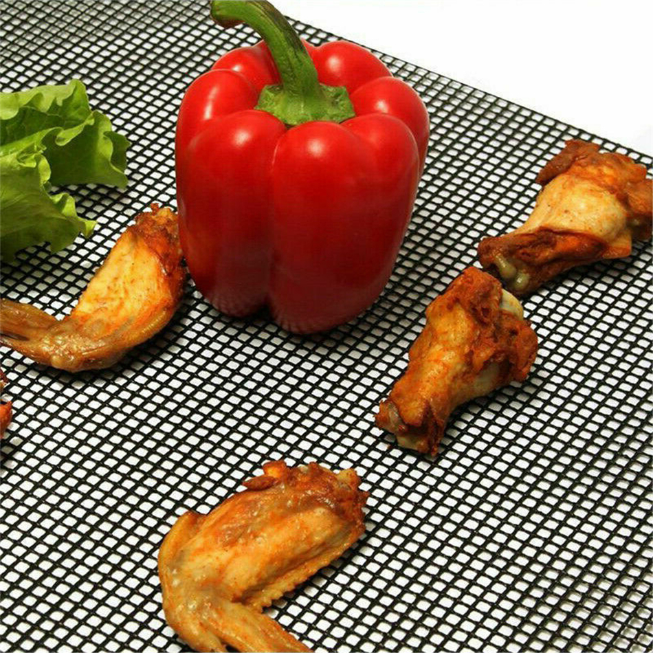 3 stücke BBQ Grill Gittergewebe-matt Nicht-Stock Teflon Kochen Grillen Blatt Liner Fisch Juwelüse Raucher Grill Matten Grill liefert Werkzeuge