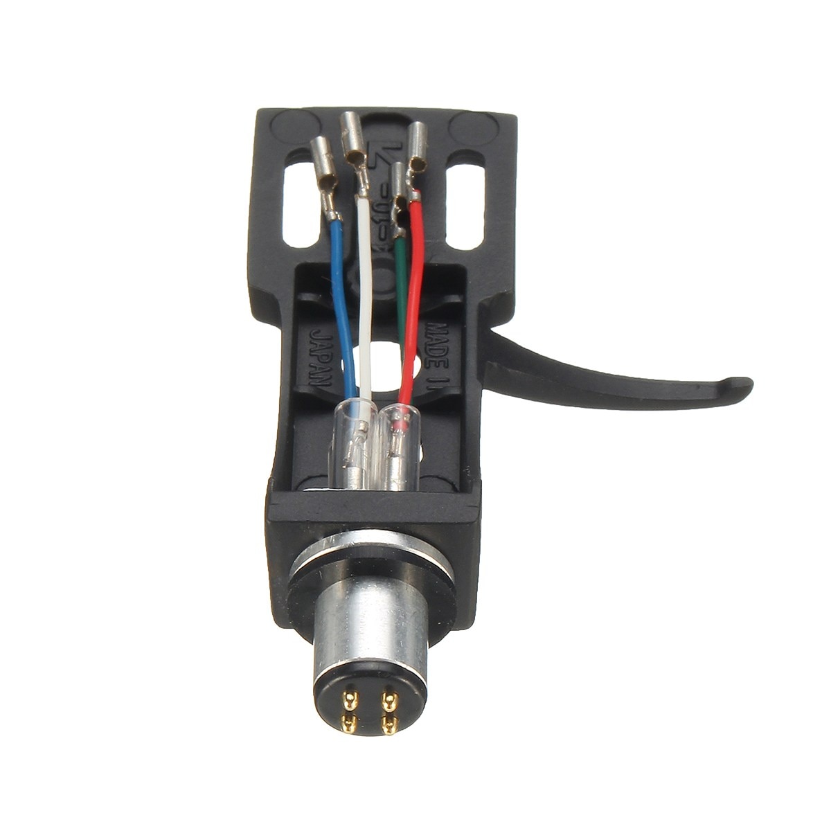 LEORY 1Stck Schwarz Plattenspieler Headshell Für Technik Für Andere Plattenspieler 4 Stift Kontakte passen Für Phono Plattenspieler Headshells