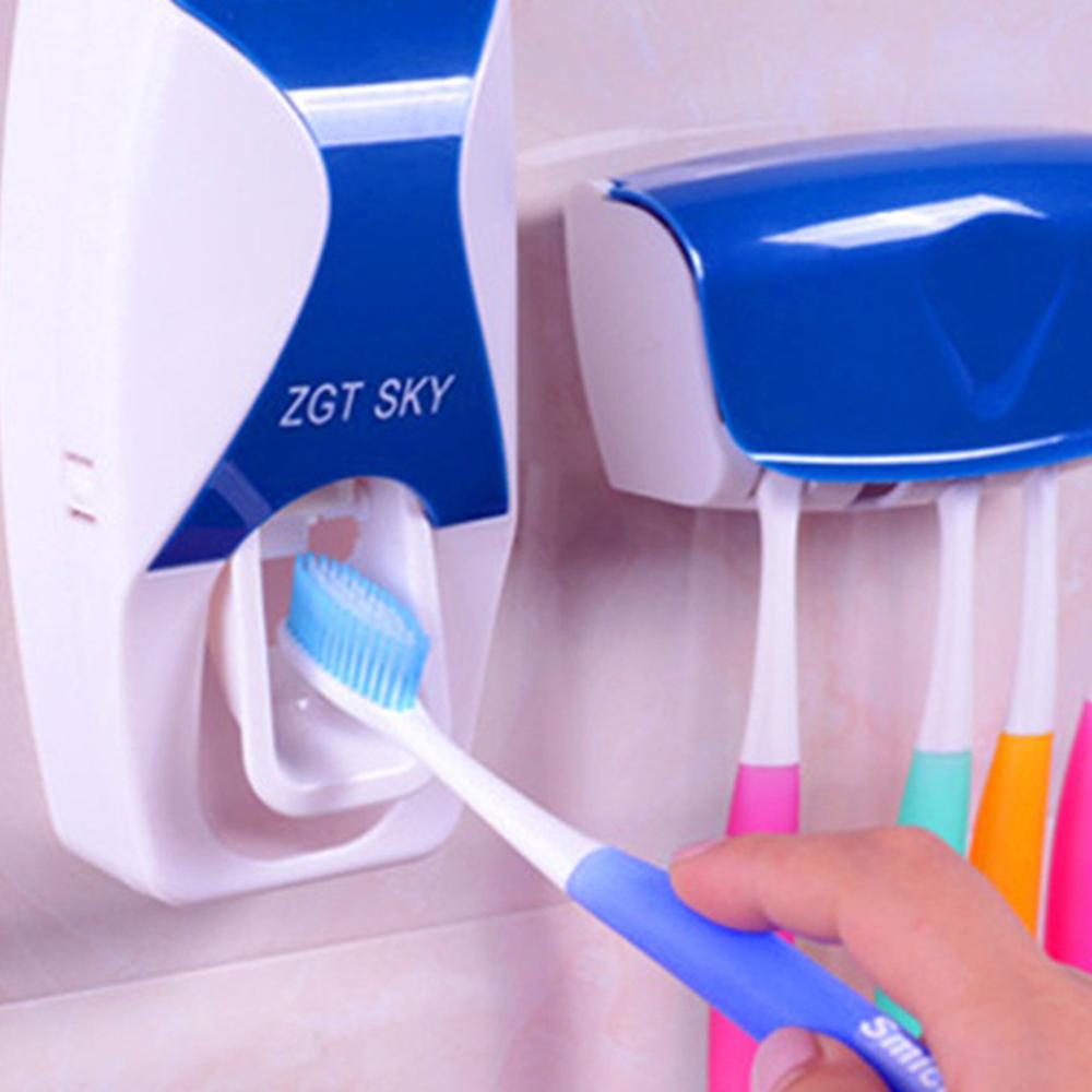 Badezimmer Zubehör einstellen Zahnbürste Halfter Automatische Zahnpasta Spender Halfter Zahnbürste Zauberstab Montieren Gestell Schlecht Werkzeug einstellen