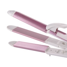 3-in-1-Haarglätter, EU-Stecker, Lockenstab, multifunktionales gewelltes Glätteisen, Maisplatte, beheizte Rolle