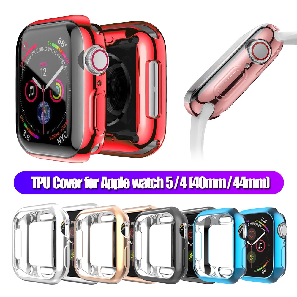 Für Apfel Uhr 5 4 Galvani Weiche TPU Uhr fallen Stoßstange Abdeckung 40mm 44mm Neue schlank Clever Uhr Schutz