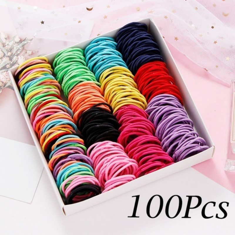 100 Teile/los Mädchen Gummibänder Scrunchy Elastische Haar Bands Pferdeschwanz Halfter freundlicher Baby Haar Zubehör Krawatten freundlicher Haar Zubehör
