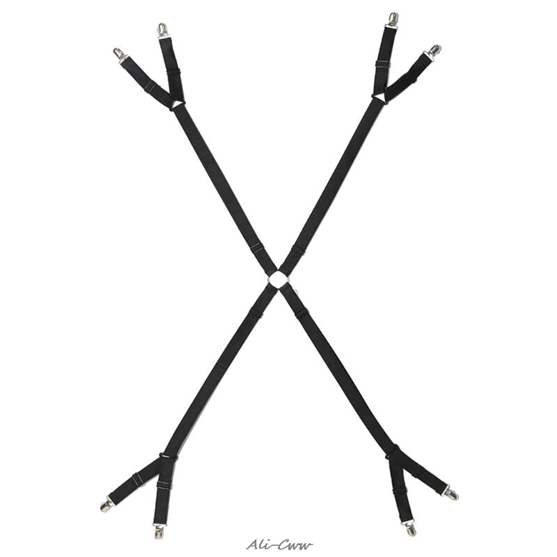 Ein satz Kreuzmuster Einstellbare Bett/Ausgestattet Blatt Riemen Hosenträger Greifer/Halfter/Verschluss-Halten ihre bett blatt in ort
