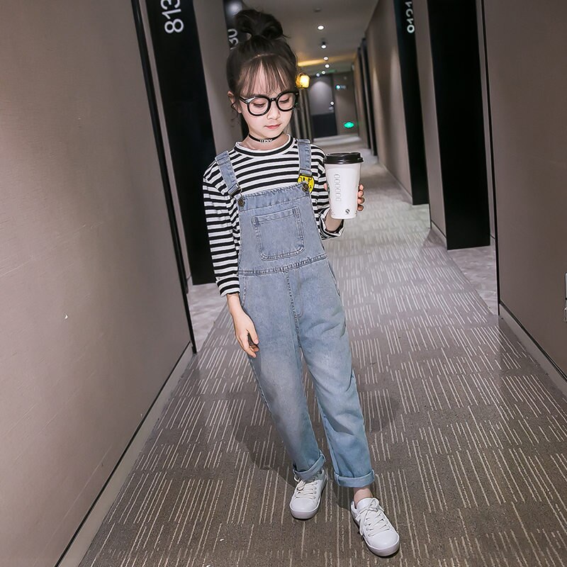 Frühling Herbst freundlicher Mädchen Jeans Overall Für Jugendliche Denim Strampler Art Denim Overall freundlicher Jeans Hosen für Mädchen Overall