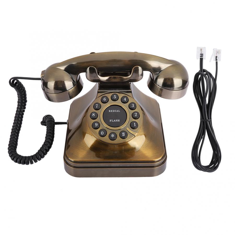 WX-3011 # Antike Bronze- Telefon Jahrgang Festnetz Telefon Schreibtisch Anrufer Heimat Sekretariat