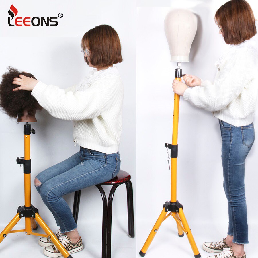 Leeons Perücke Stativ Einstellbar Mannequin Stativ Für Perücke Kopf Edelstahl Friseur Stativ