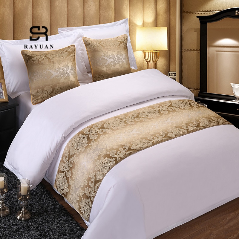 RAYUAN Goldenen Blumen Decke Bettdecke Doppel Schicht Bett Läufer Bettwäsche Bett Abdeckung Handtuch Schutz Heimat Hotel Dekor
