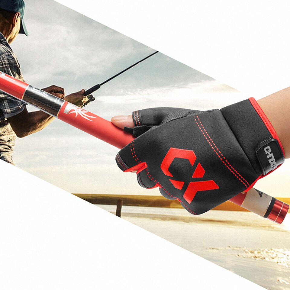 1 paar Angeln Handschuhe Männer Frauen draussen Angeln Anti-Unterhose 3 schneiden Finger Sport Fisch Ausrügestochen Angeln Anti-Unterhose Handschuhe