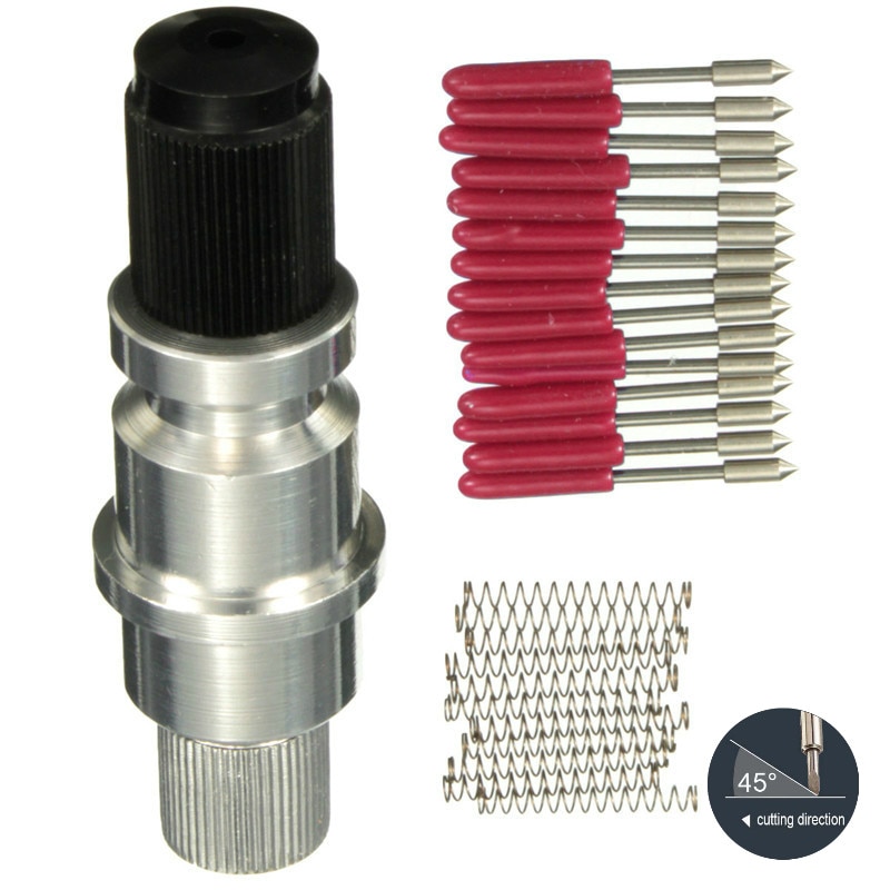 KZTech Hohe Härte Schneiden Klinge Halfter für Graphtec CB09 Silhouette Miniatur Halfter 15Stck Klingen Vinyl Cutter Plotter 45 Grad