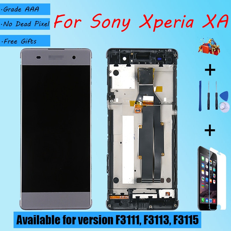 Für Sony Xperia XA F3111 F3113 F3115 LCD Bildschirm Montage mit Vorderseite fallen berühren glas, mit reparatur teile LCD Anzeige Weiß Schwarz