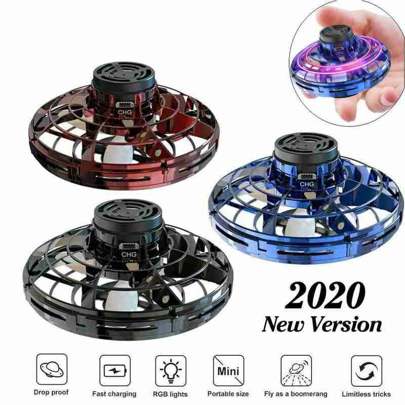 Mini Fingerspitze Rotierenden Fliegen Gyroskop Induktion UFO Drohne Spielzeug Mit LED-leuchten Induktion UFO Dekompression Spielzeug Für freundlicher
