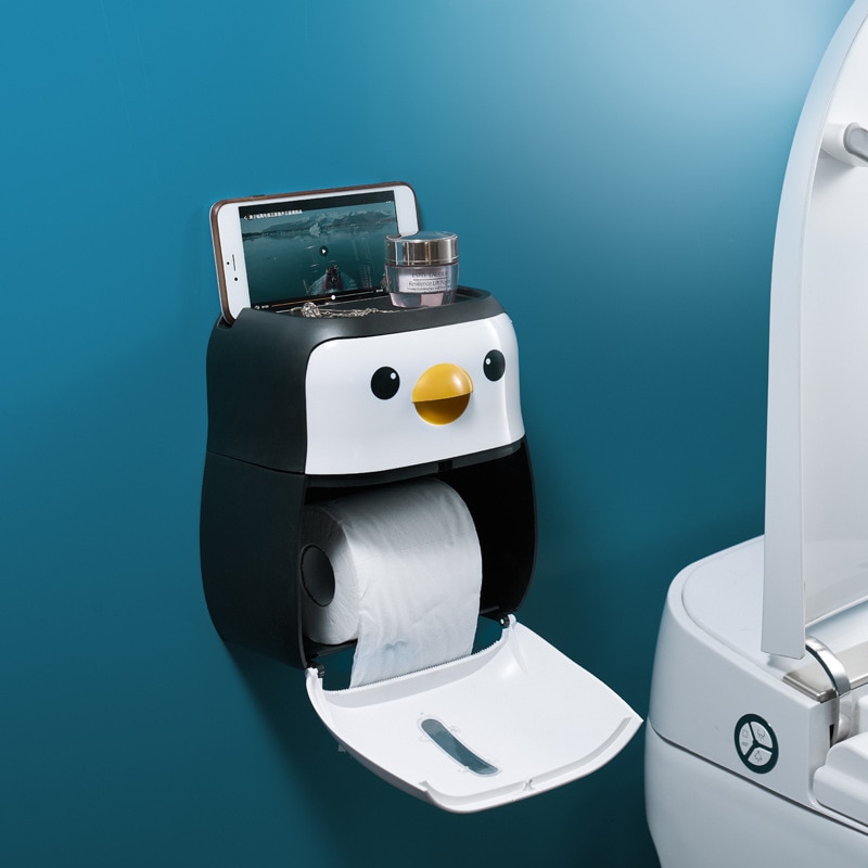 Wasserdichte Zauberstab Halterung Wc Papier Halfter Regal Pinguin Wc Papier Tablett Rollen Papier Rohr Lagerung Kasten Kreative Fach Gewebe Kasten