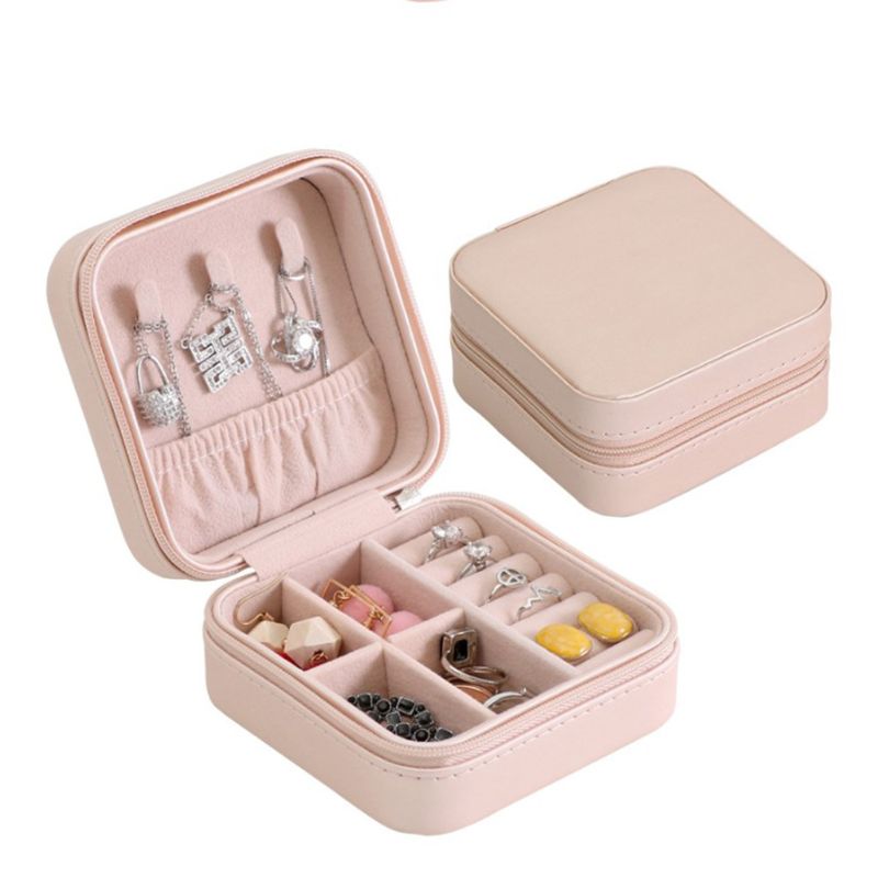 Schmuck Kasten Schmuck Veranstalter Anzeige Reise Schmuck fallen Boxen Tragbare Ohrring Halfter Leder Tragbare Reißverschluss Jewelers
