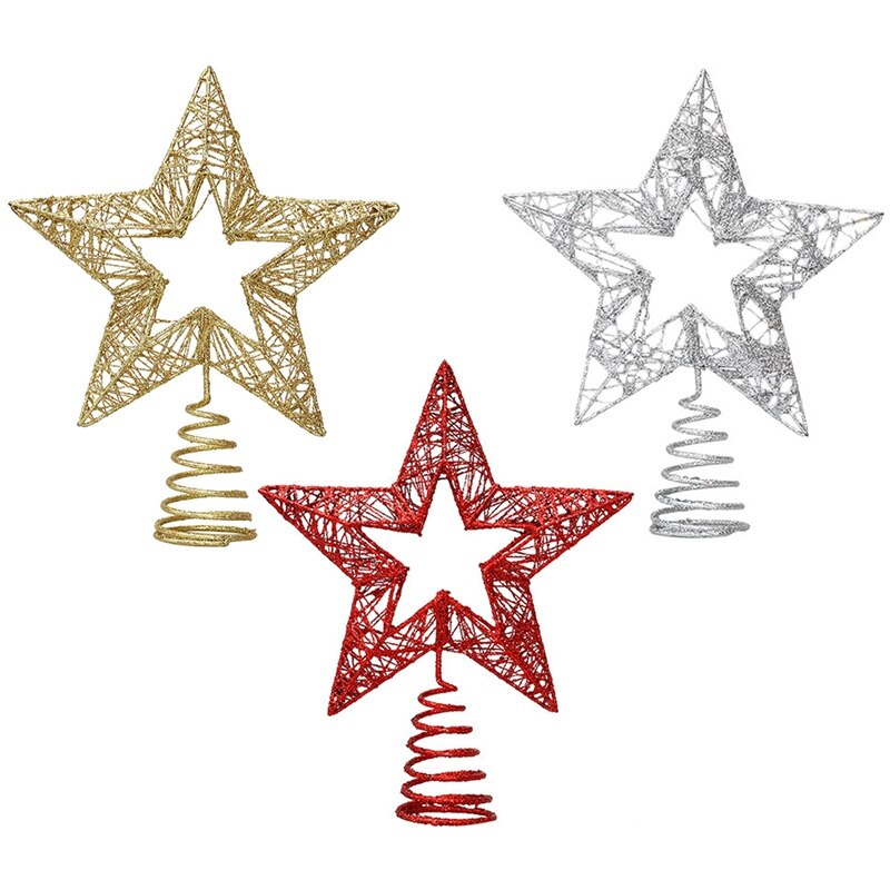 Weihnachten Handwerk Weihnachten Baum Baum oben Stern Eisen Dekoration Requisiten Hohl fünfzackigen Stern Baum oben Stern