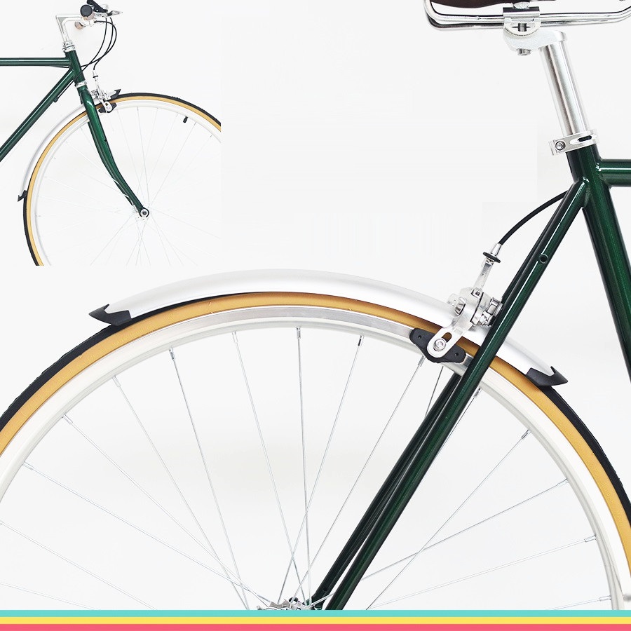 1 Paar Fahrrad Vorne Hinten KotflüGel retro Fixe Fahrrad 700C Straße Fahrrad Fender Fahrrad Praktische Teile Silber