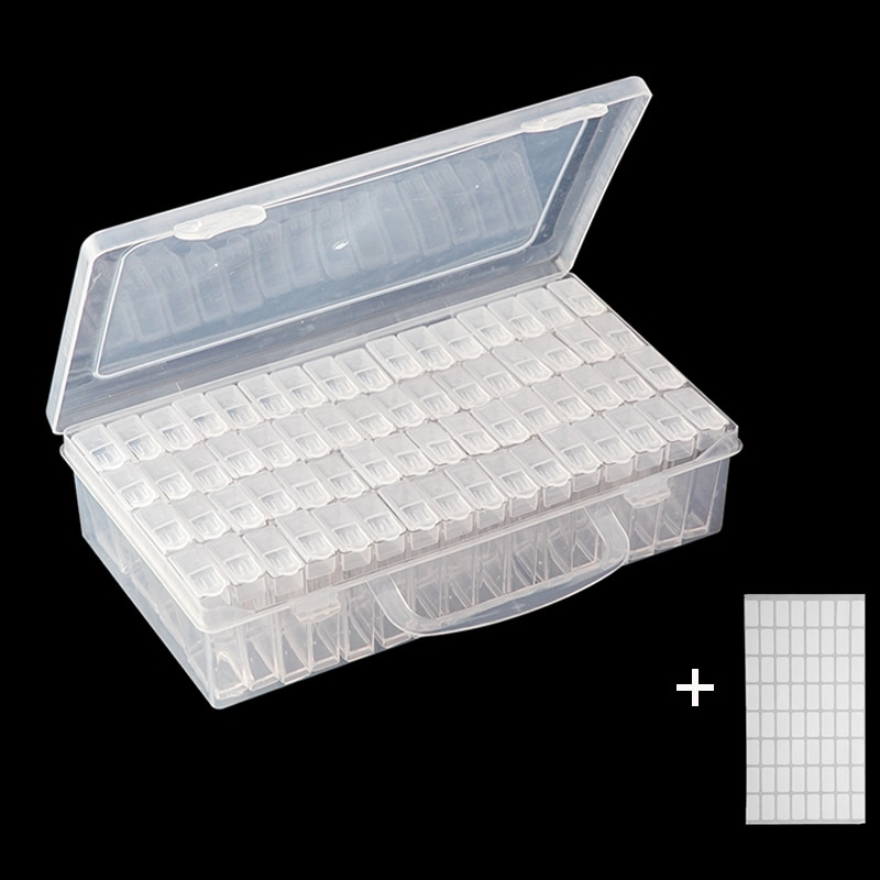 64/28 Gitter 5d Diamant Malerei Zubehör Lagerung Kasten Diamant Malerei Bohrer Lagerung Kasten transparent Container