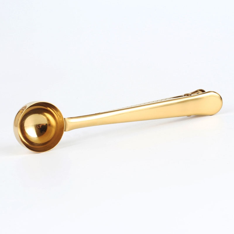 Multifunktions Küche Mithelfer Kaffee Goldene Scoop Mit Clip Edelstahl Tee Kaffee Messbecher Kaffee Scoop Löffel