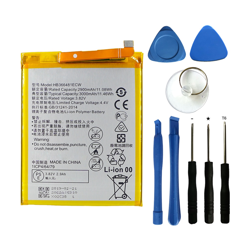 OHD Hohe Kapazität Echt 3000mAh HB366481ECW Batterie Für Huawei P9/P9 Lite/honor 8/P10 Lite/y6 II/P8 Lite /P20 Lite/P9 Lite