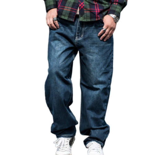 Herren Frühling Herbst Breite Bein ausgebeult Jeans Hosen Männer Blau Gerade Jeans Hüfte hüpfen verlieren Lange Jeans Hosen Männlichen Plus größe 42 44 46