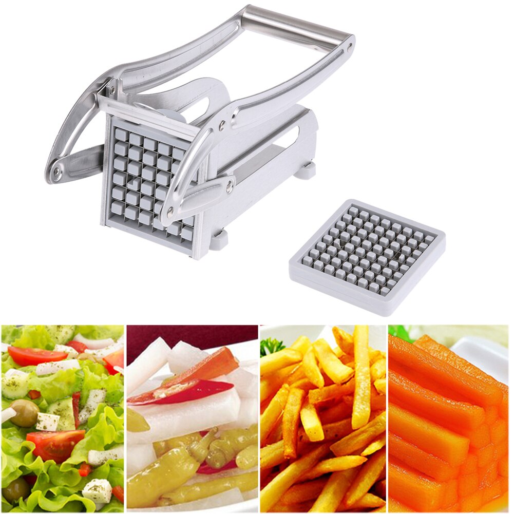 Edelstahl Französisch Frites Schneider Kartoffel Chips Streifen Schneiden Maschine Hersteller Schneidemaschine Zerhacker Dicer W/2 Klingen Küche Spielereien