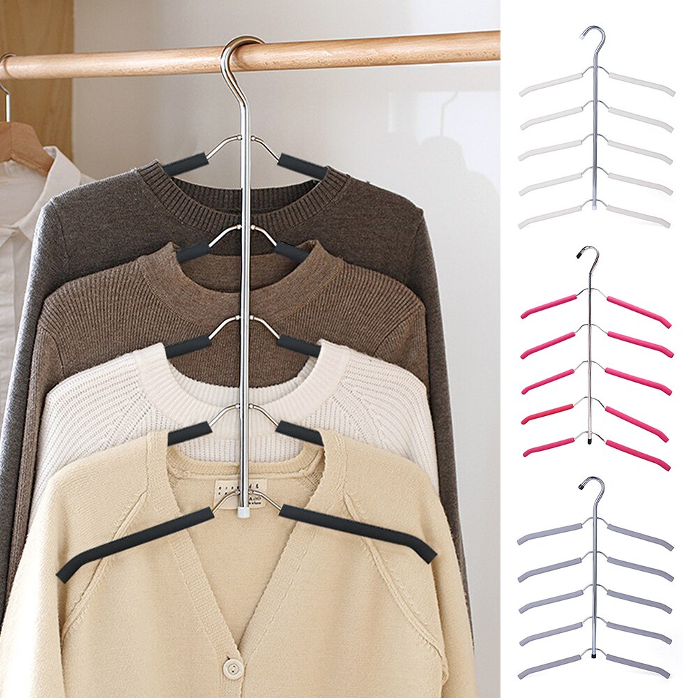Neue mehrschichtig Aufhänger Edelstahl Kleidung Lagerung Gestelle Hause Kleidung Lagerung Inhaber Gestelle Garderobe Wäsche Trocknen Gestell