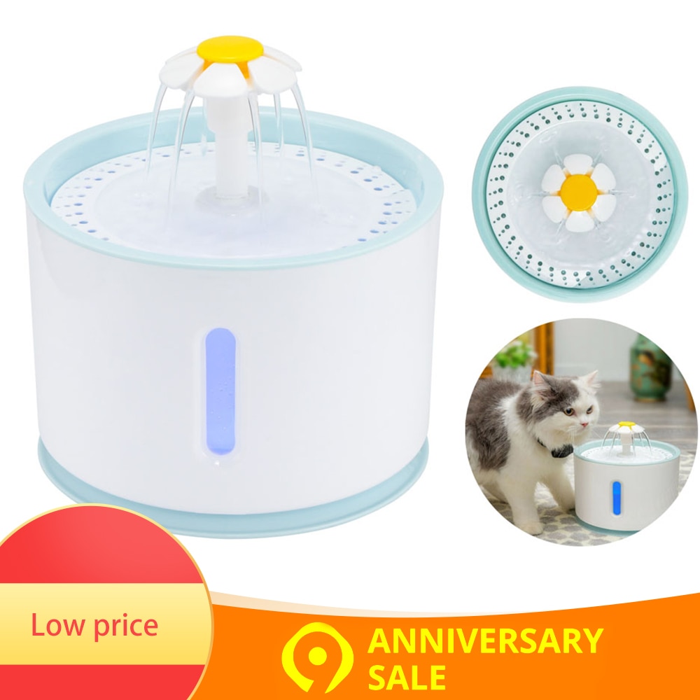 2,4 L Automatische Haustier Katze Wasser Brunnen mit LED Elektrische USB Hund Katze Haustier Stumm Trinker Zubringer Schüssel Haustier Trinken brunnen Spender
