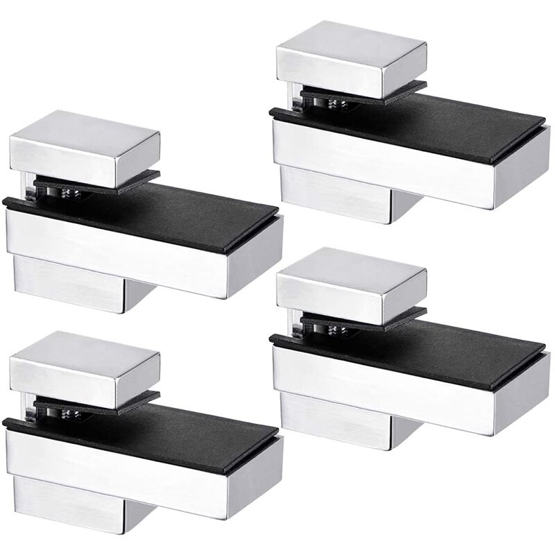 Glas Regal Halterung, glas Klemme Solide Zink-legierung Verstellbare Zauberstab Halterung für 4-15mm Holz oder Glas verwöhnen, 4Stck