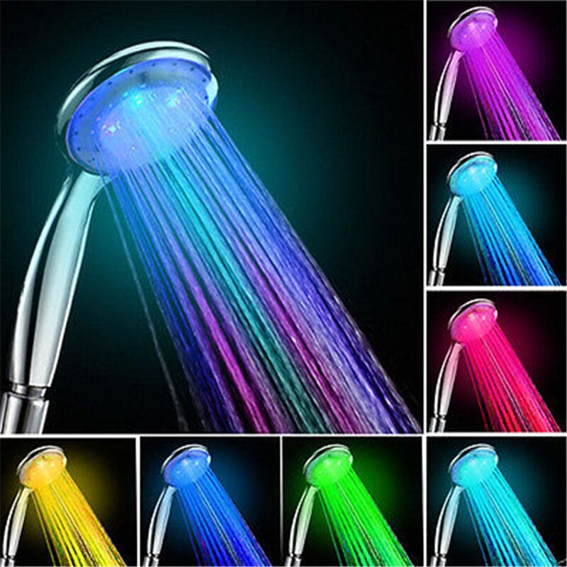 LED Anion Dusche Spa Dusche Kopf Druck Wasser-sparen Temperatur Kontrolle Bunte Handheld Großen Regen Dusche