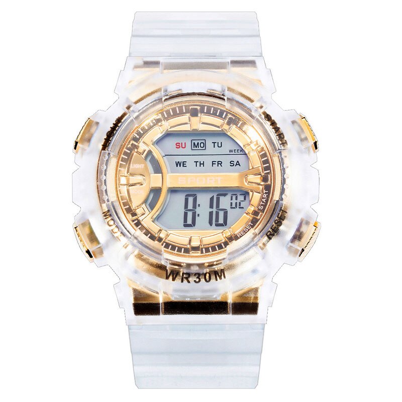 LED-frauen Uhren Digitale Armbanduhren Sport Elektronische Uhren Sind Wasserdicht und transparent