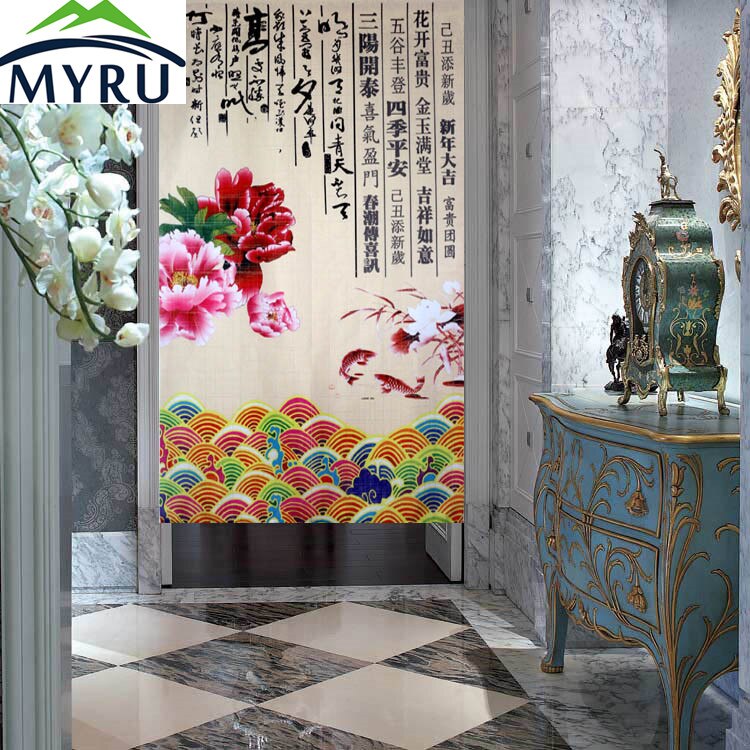 MYRU sterben traditionellen Chinesischen stil feng shui tür vorhang Japanischen tür vorhang pfingstrose tür vorhang schlafzimmer tür vorhang