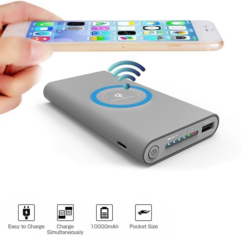 DIY Energie Bank fallen 10000mAh Tragbare Energie Bank 2 in 1 Qi Drahtlose Ladegerät fallen
