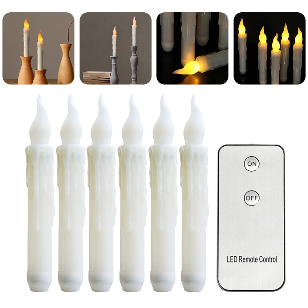 6Stck Kerze Lampe LED Kerze Lange Pol Kerze Licht
