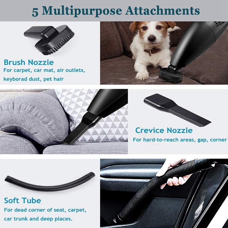 Handheld Vakuum kabellos Wiederaufladbare, Tragbare Hand Staubsauger mit Waschbar Edelstahl Filter, Schnell Ladung, Mini Han