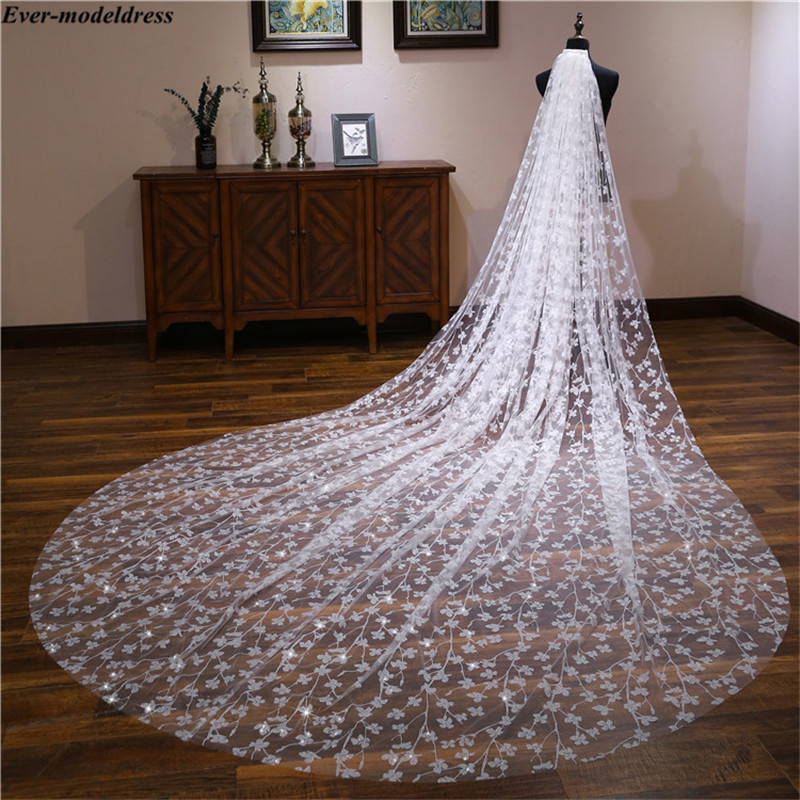 Jahrgang Elfenbein Champagner Lange Braut Schleier Mit Kamm funkeln Eine Schicht Hochzeit Schleier Schnittkante Hochzeit Zubehör Schleier Mariage