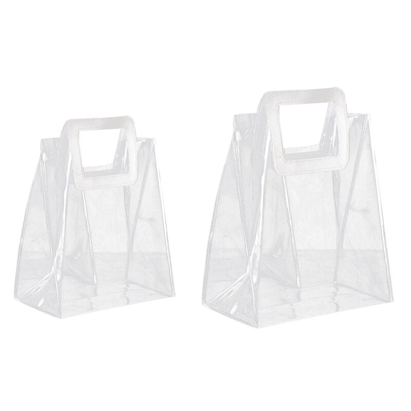 transparent Tote Tasche Pvc Kunststoff Hand Tragen Gelee Tasche mit Hand Tasche Strauß Verpackung Einkaufstasche