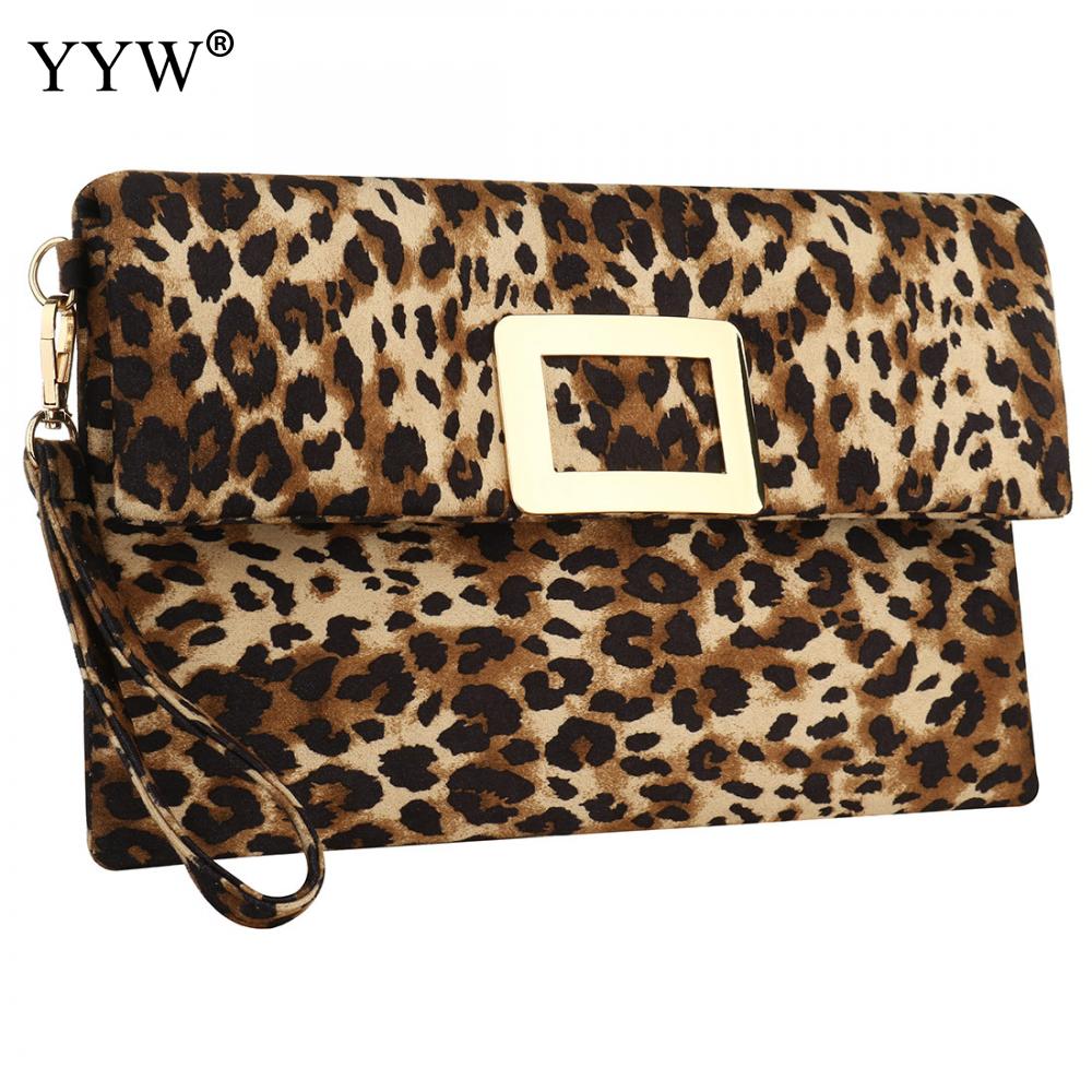 Leopard Handtasche Kupplung Tasche lässig Hochzeit Party Weiche Schild Taschen Frauen Damen Brieftaschen Geldbörse Umhängetaschen Handtaschen khaki