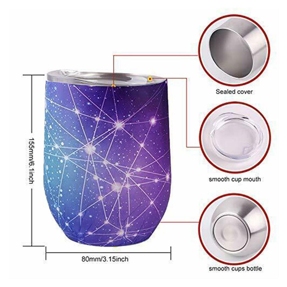 Tragbare Wein Becher Edelstahl Wein Glas Tasse Doppel Zauberstab Vakuum Isolierte Tasse Bahre Becher Küche Esszimmer Bar 12 unzen