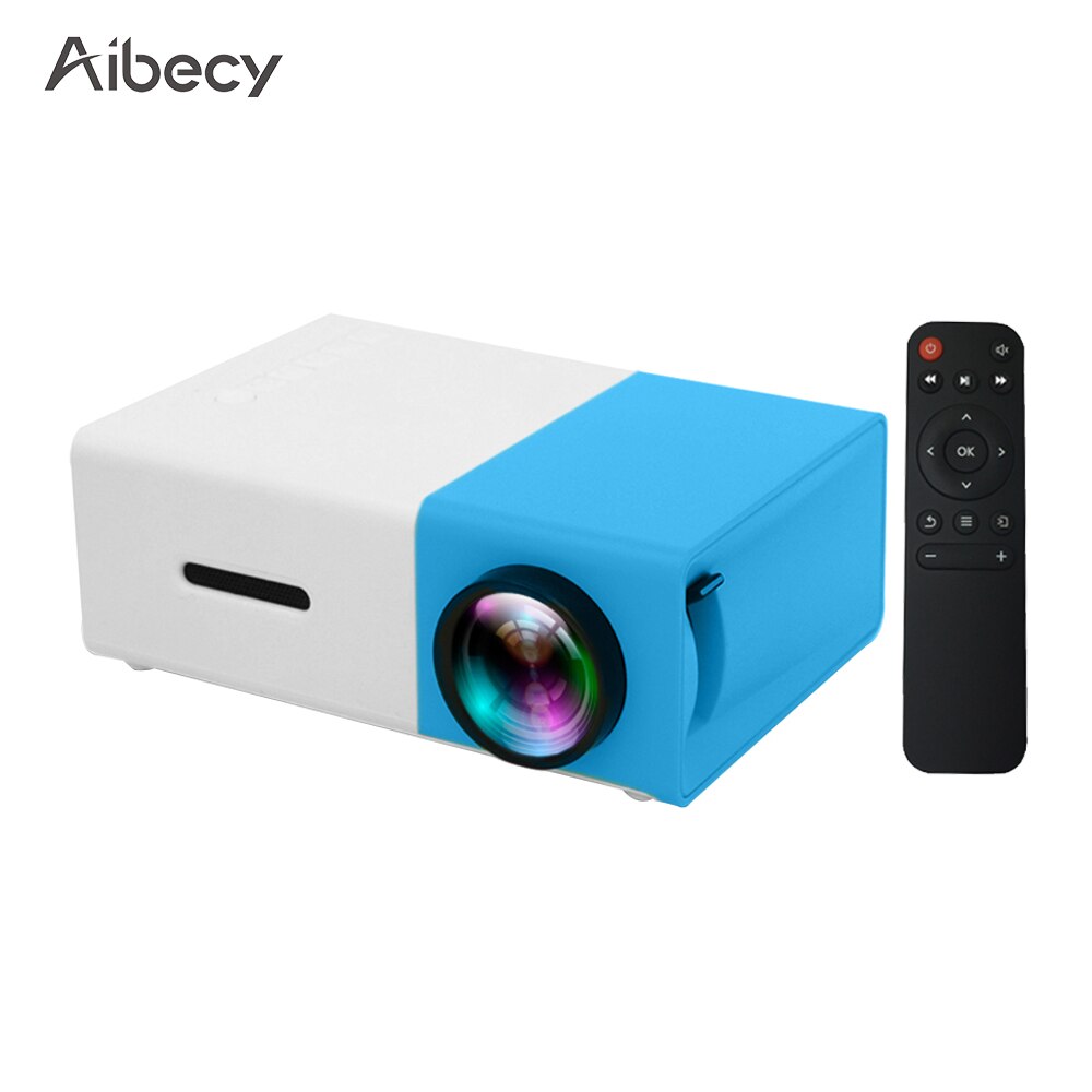 Aibecy YG300 Mini Tragbare LED Projektor Unterstützung 1080P 3DVisual Effekte 800 Lumen Multimedia Video Film Projektor Heimkino