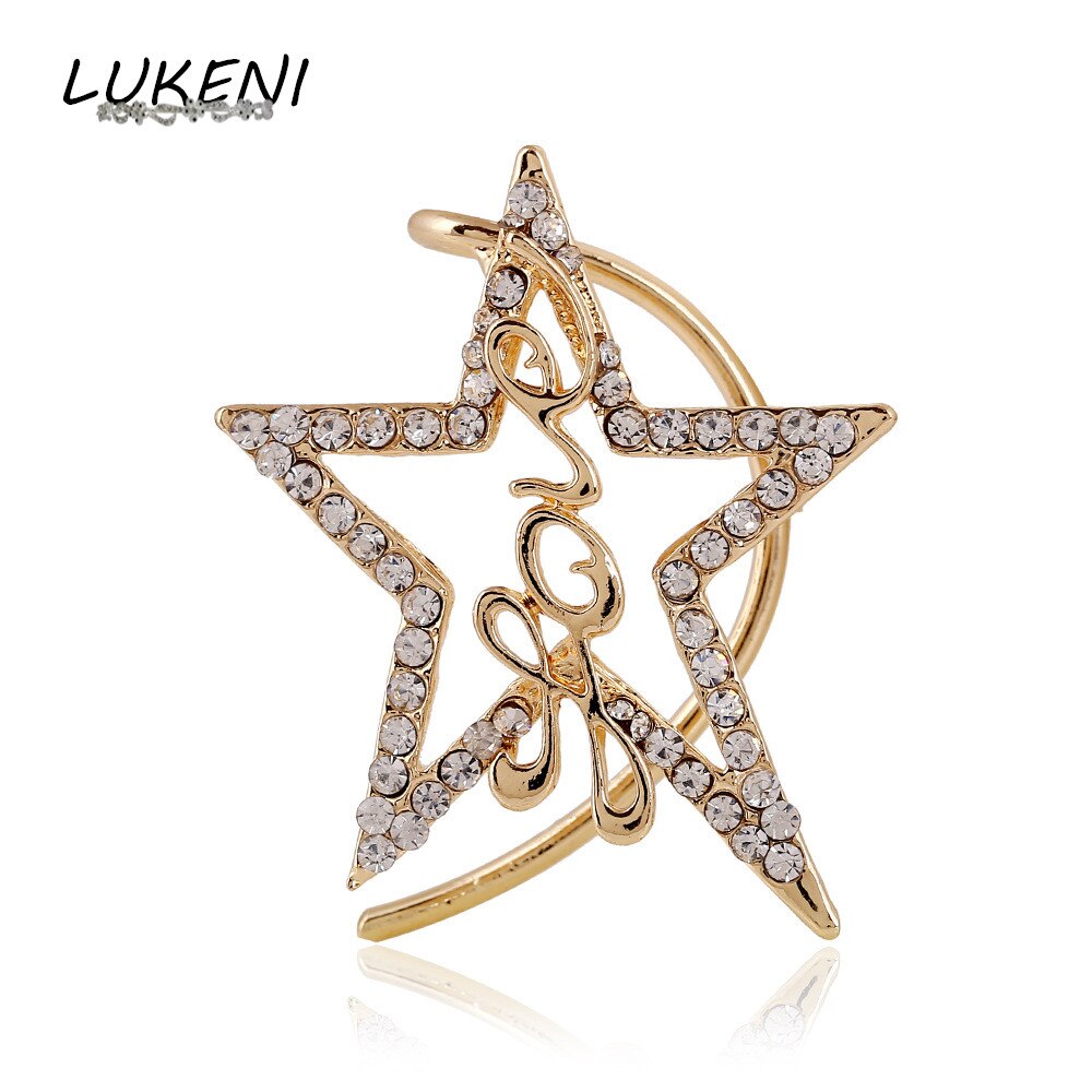 LUKENI 10 teile/los Modeschmuck Strass Ohrringe Punk Sterne Liebe Ohr-stulpe-ohrring Jacken keine Durchbohrten Für Frauen EJ026