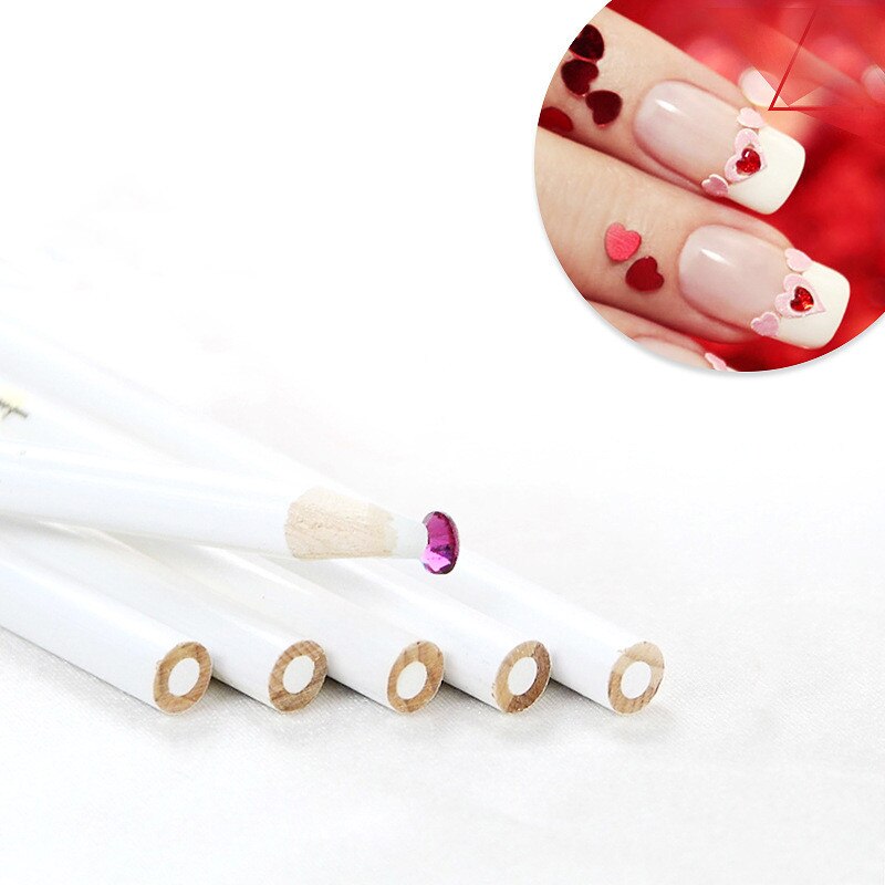 Nagel Kunst Punktierung Stift Weiß Bleistift für Kleben Strass Dekoration Praktische Nagel DIY Werkzeuge Wachs Kern Bleistift 3 teile/satz
