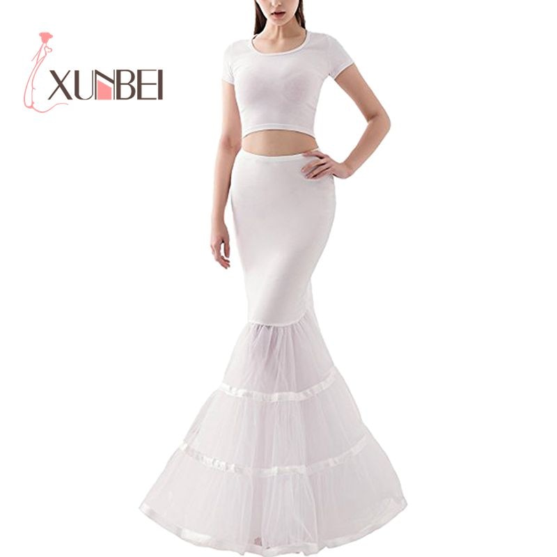 2 Reifen Weiß Meerjungfrau Hochzeit Unterröcke Tüll Unterrock Krinoline Lange Unterröcke Für Hochzeit Braut Hochzeit Zubehör