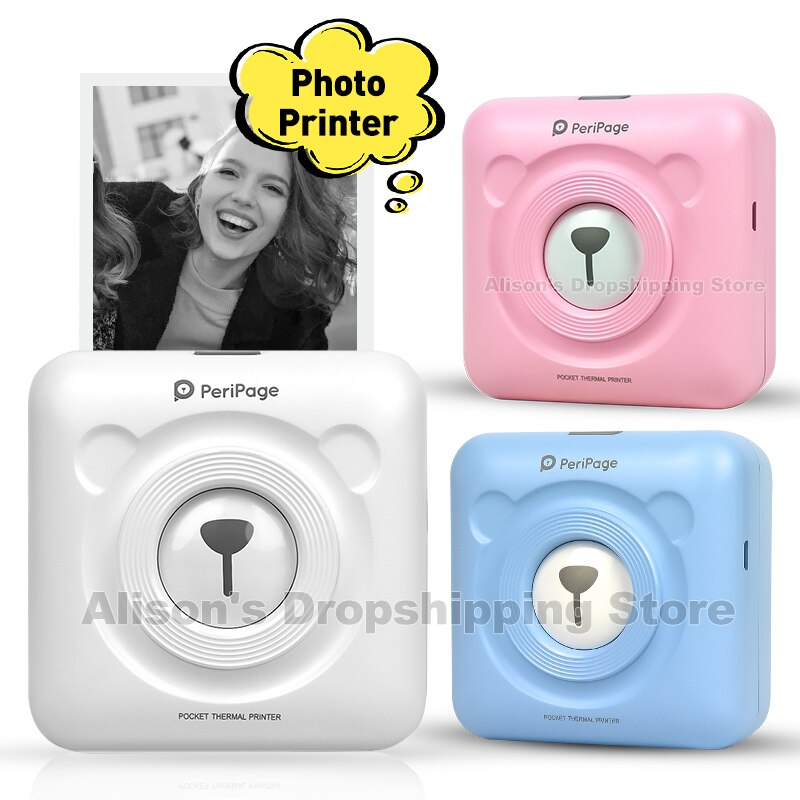 Tasche foto bluetooth thermische drucker Mini Protable Handy, Mobiltelefon Notizen Drucker 58mm 2 zoll A6 Peripage Foto Drucker für Android telefon