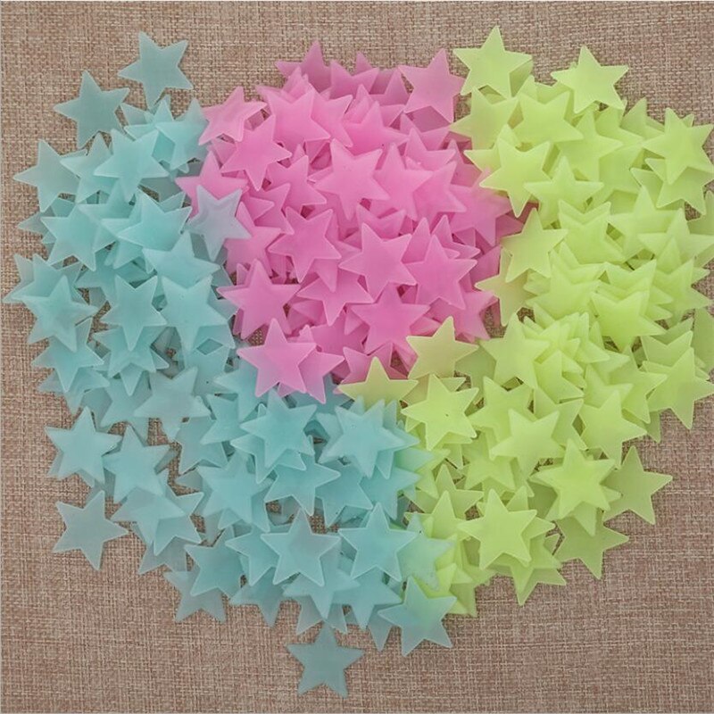 50 Teile/satz Bunte Leucht Hause Sterne Zauberstab Aufkleber glühen in das dunkel Aufkleber für freundlicher Baby Zimmer Weihnachten Aufkleber hause Dekor