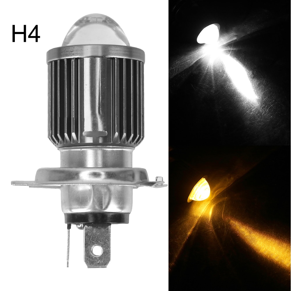 Motorrad Scheinwerfer Motte4 LED BA20D CSP Super Helle Objektiv Lampe Rolle Nebel Lichter Lampen ATV Zubehör Weiß Bis Gelb