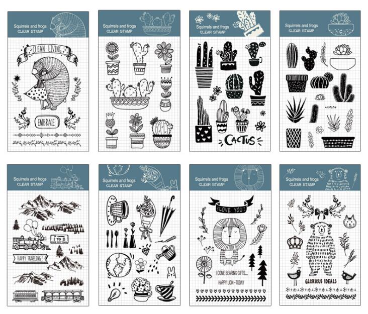 Neue serie transparent Klar Silikon Stempel/Dichtung für DIY scrapbooking/foto Album Dekorative klare stempel blätter