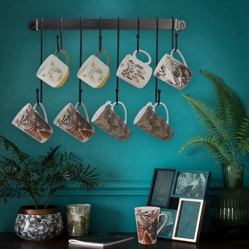 Kaffee Becher Gestell, Zauberstab Montiert Kaffee Tasse Halfter mit flexibel Haken, für Tassen, Teetassen, küche Utensilien (16 Zoll/Schwarz)